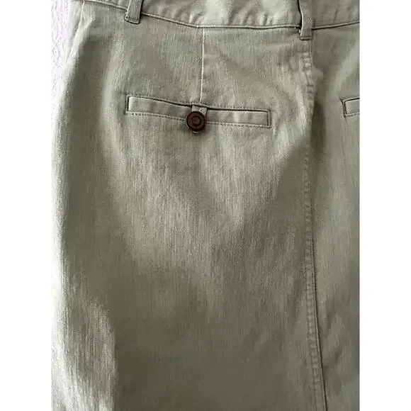 Christopher & Banks Women's Green Stretch Button Front Knee Length Skirt Size 4 - Picture 10 of 15